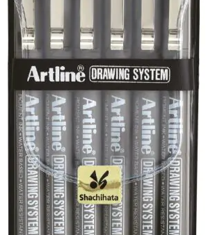 Artline Drawing System-Black, set of 6 (0.1mm  0.2mm  0.3mm  0.4mm  0.5mm  0.8mm) Online Hot Sale