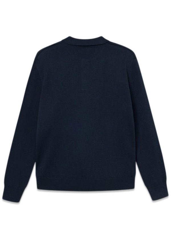 BASE MERINO POLO KNIT - Navy Fashion