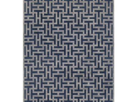 Aesop Asp-2312 Chenille-polyester Dark Blue Rug in Various Sizes For Sale