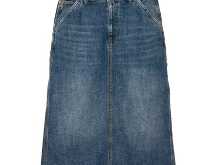 W Single Knee Skirt - Blue Dark Used Wash Online