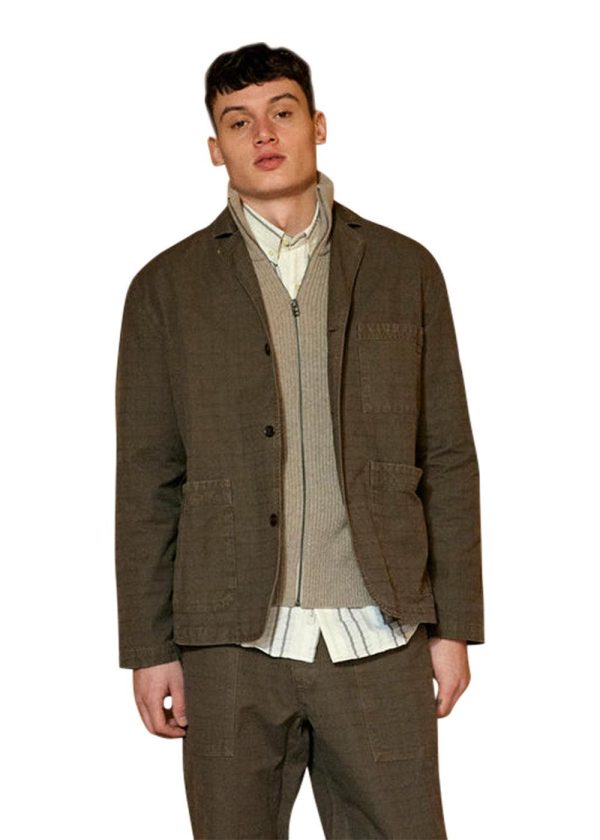 VALLEY UNCONSTRUCTED BLAZER - Cold Brown Online Sale