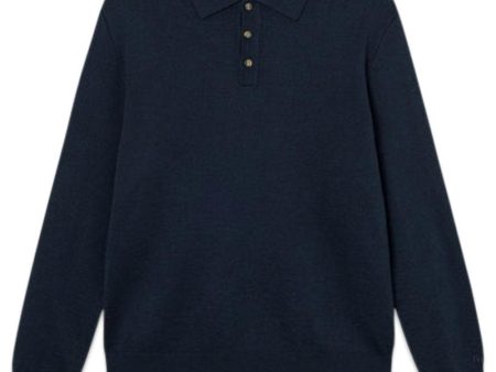 BASE MERINO POLO KNIT - Navy Fashion