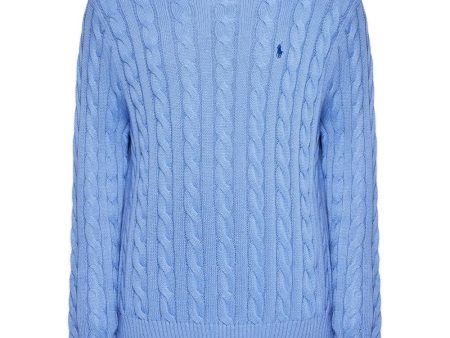 Cotton cable knit - Light Blue Cheap