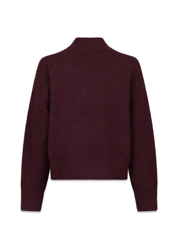 Paulina Knit Blouse - Wine Sale