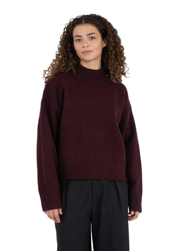 Paulina Knit Blouse - Wine Sale