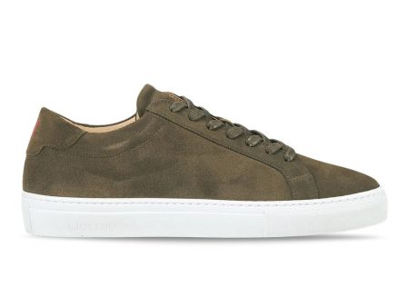 Theodor Suede Sneaker - Olive Night Online Sale