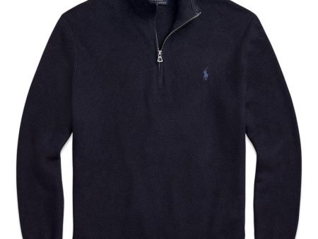 Cotton Half Zip - Navy Fashion