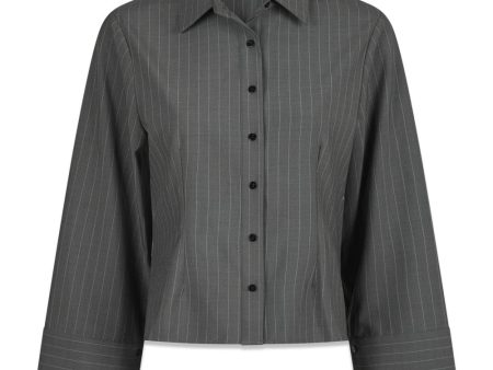 Rosa Pinstripe Shirt - Grey Online Hot Sale