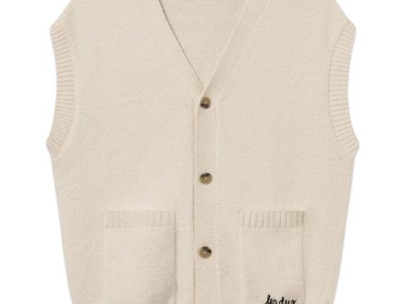 Brad Cardigan Vest - Ivory Online Sale