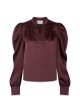 Rosslyn Heavy Sateen Blouse - Burgundy For Cheap