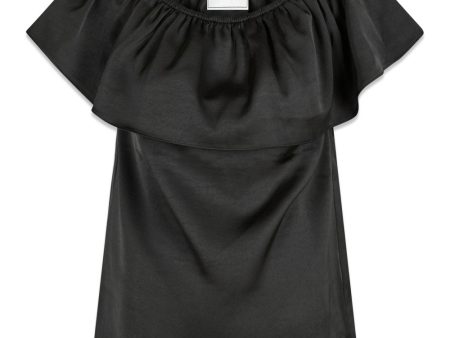 Kris Heavy Sateen Top - Black Online