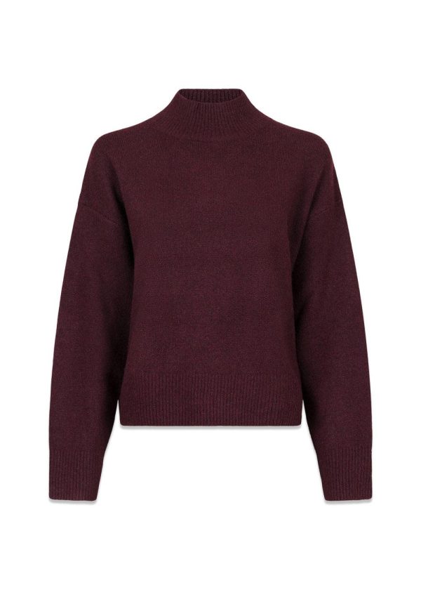 Paulina Knit Blouse - Wine Sale