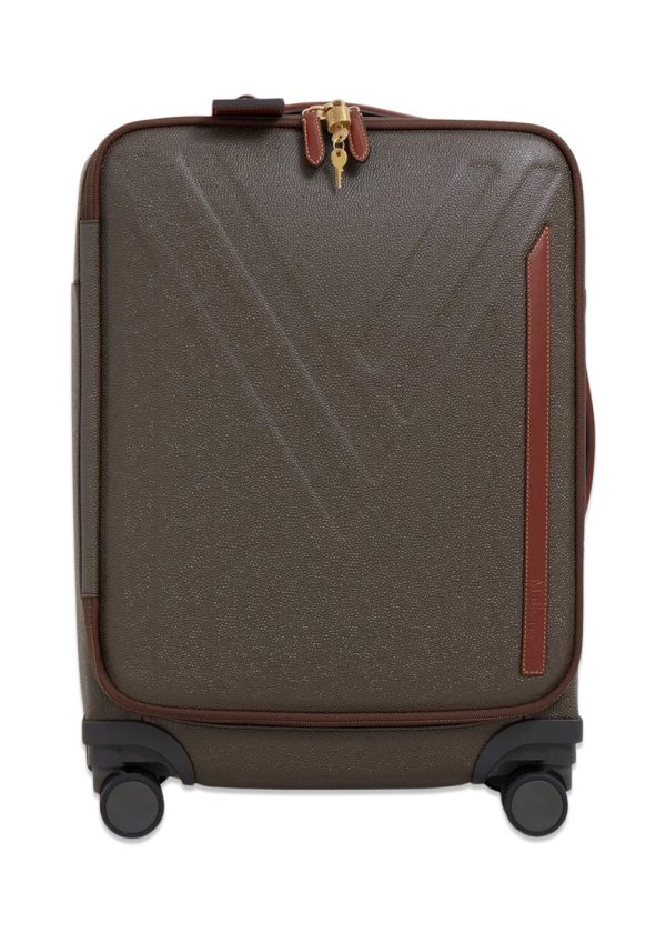 Heritage 4 Wheel Suitcase Eco Sctchgrain - Mole-Cognac Hot on Sale