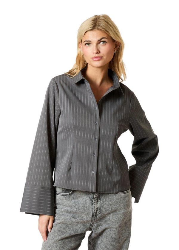 Rosa Pinstripe Shirt - Grey Online Hot Sale